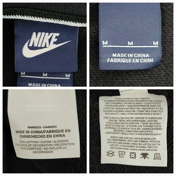 Y2K Nike Sweatshirt | Men’s M | Black White Stripe Crewneck | Vintage Streetwear - Picture 9 of 9